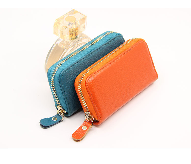 Wholesale Cowhide Key Case Key Case Women's Coin Purse Card Case Zipper Multi-function Key Case display picture 9