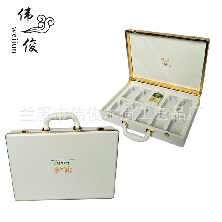 厂家生产定做pu皮质瓶装猴菇粉包装 皮质保健包装礼品盒
