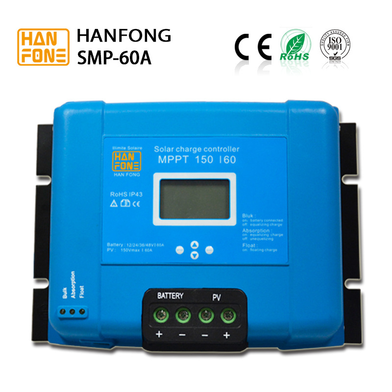 批发MPPT12v24v48V自适应60A太阳能控制器 太阳能电池快速充电器