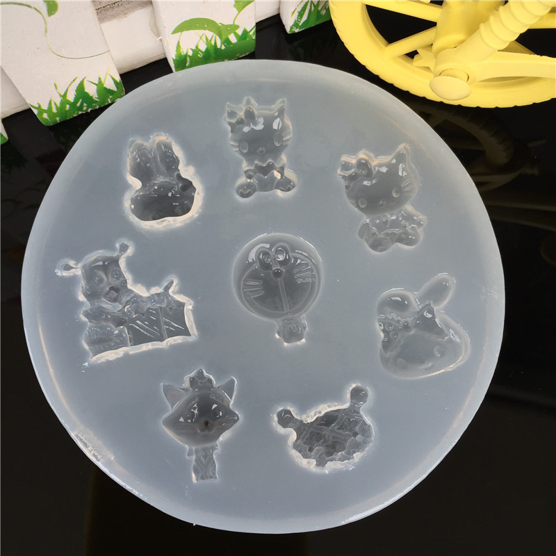 Зеркальный котенок лисица кот кролик кот капает клей UV клей смолы пресс-форма ручной работы аксессуар патч инструмент пресс-форма