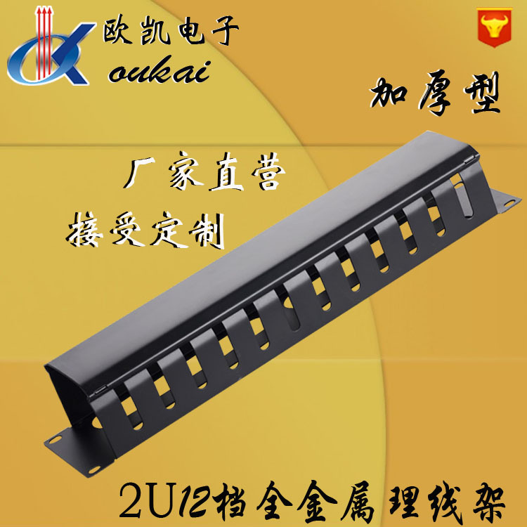 全金属网络理线架 2U金属12档线缆管理架