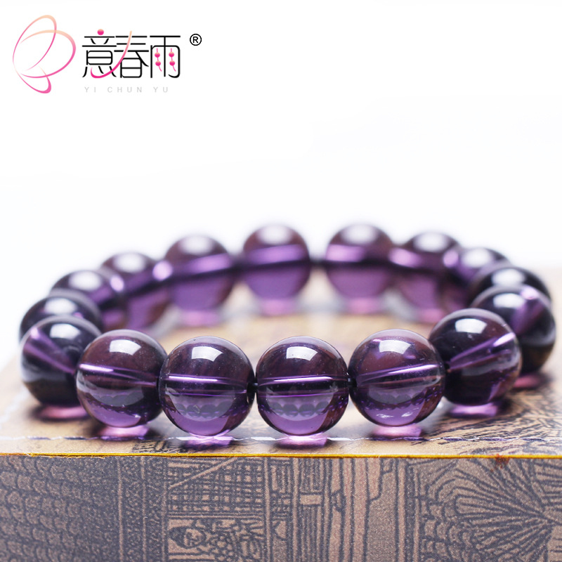 浦江水晶饰品手串韩版紫水晶手链地摊货源人造水晶手链手饰女批发
