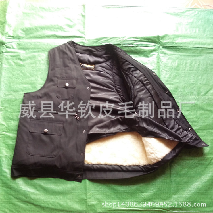 Hua Qin Fur Products factory wholesale men and women wool waistcoat Sheep velvet Vest Fur integrated vest