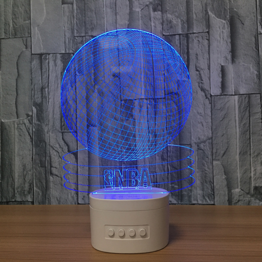 亚克力3d灯nba篮球蓝牙音箱灯小夜灯