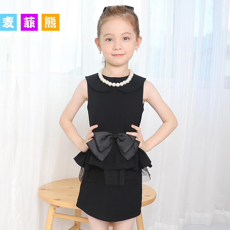 童裝廠家訂做代發夏款韓版女童蝴蝶結網紗連衣裙童裙裙子52049