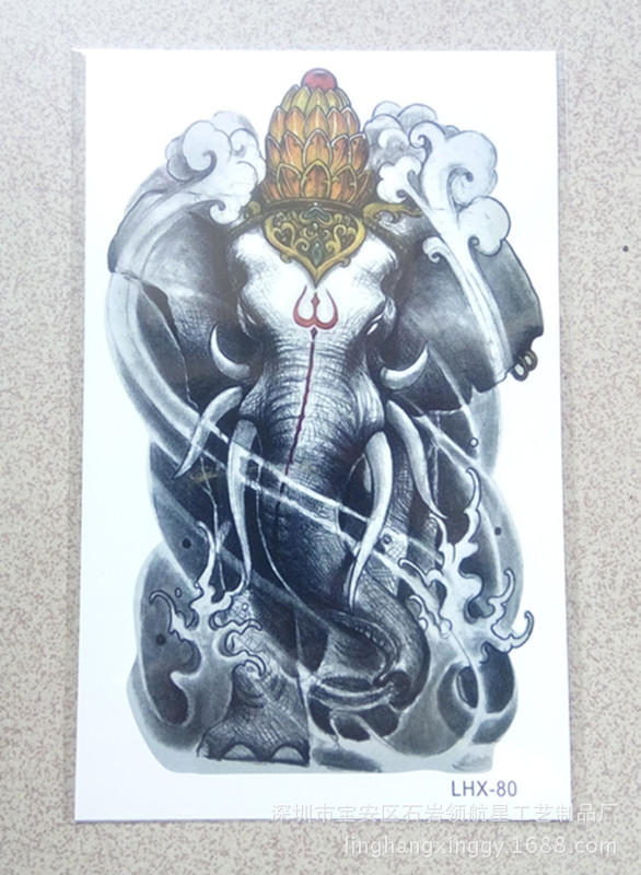 Environmental protection large waterproof flower arm tattoo elephant totem body painting simulation Tattoo Factory wholesale direct sales