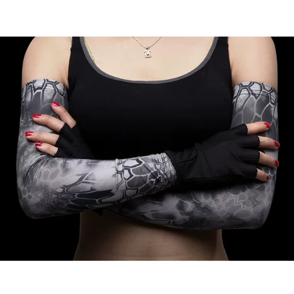 Chief Outdoor Sun Protection Python Pattern Camouflage Sleeves Men's and Women's Arm Sleeves UV Protection Riding Ice Silk Sleeves
