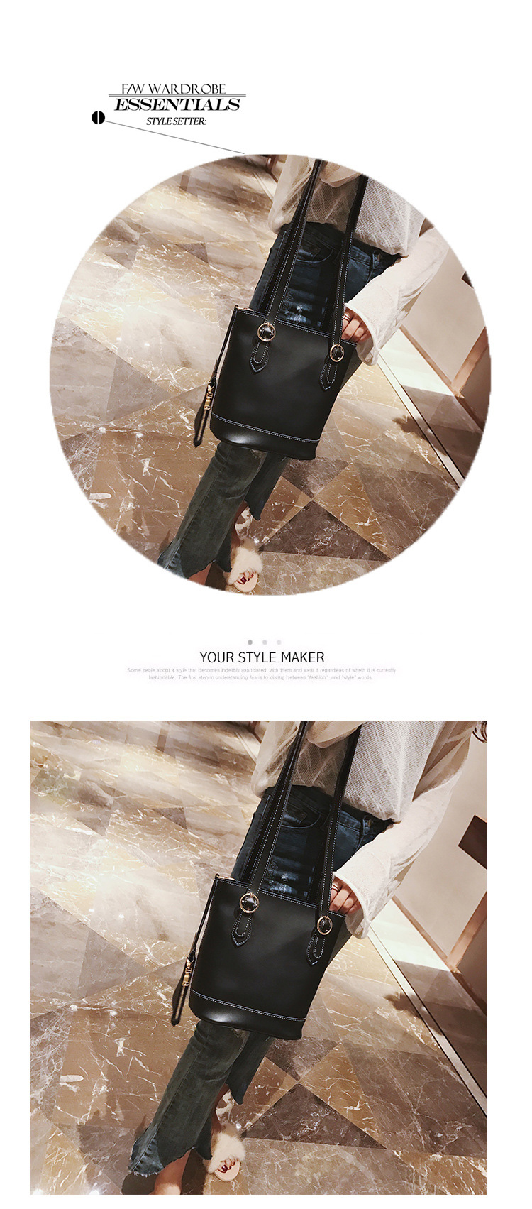 Korean version PUfashion bag (brown)NHPB0115-brown