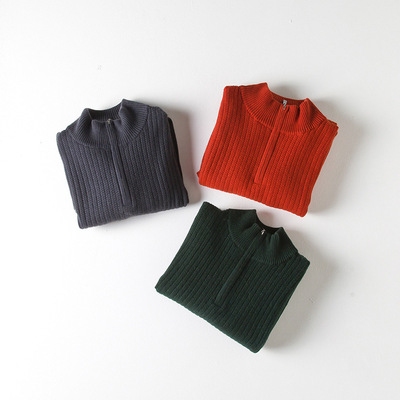 CASHMERE男士半高領拉鏈領套頭純山羊絨衫打底毛衣衫保暖爸爸裝