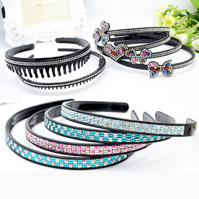 2018夏季新款複古珍珠鑲鑽發箍創意水晶發飾頭飾義烏飾品廠家批發