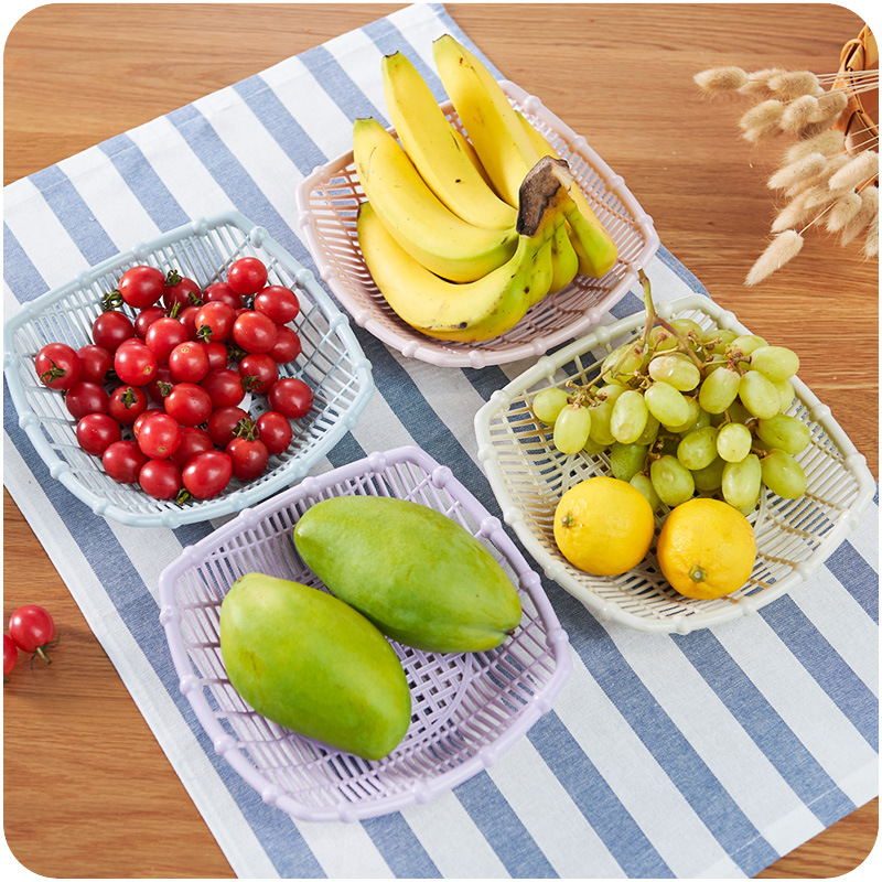 originality Hollow Fruits Basket a living room Plastic Snack tray E070 kitchen Simplicity Vegetables square Leach basket wholesale