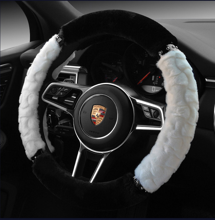 汽車方向盤套冬季短毛絨車用把套 中號(hào)38cm通用型把套BT-407
