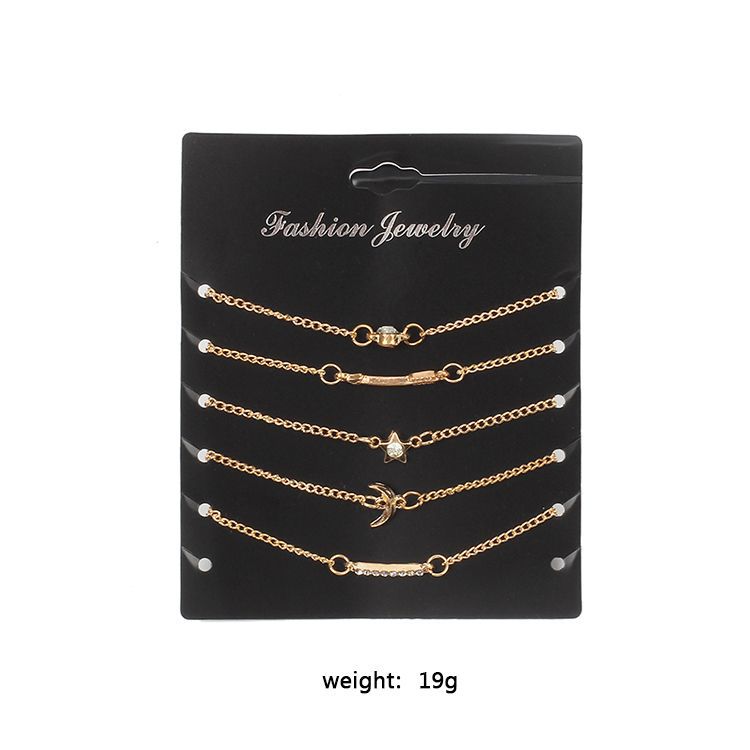 20g Weight Bracelets Classification Women'S Gender Fashion Style Moon And Star Multi-layer Combination Bracelet Set Alloy Women Accessories Jewelry 6
