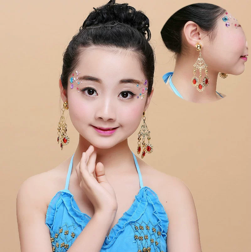 Accessory for adults, children's earrings, ruby ear clips, India