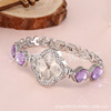 Trend fashionable universal bracelet, watch, crystal, quartz accessory, Korean style, four-leaf clover