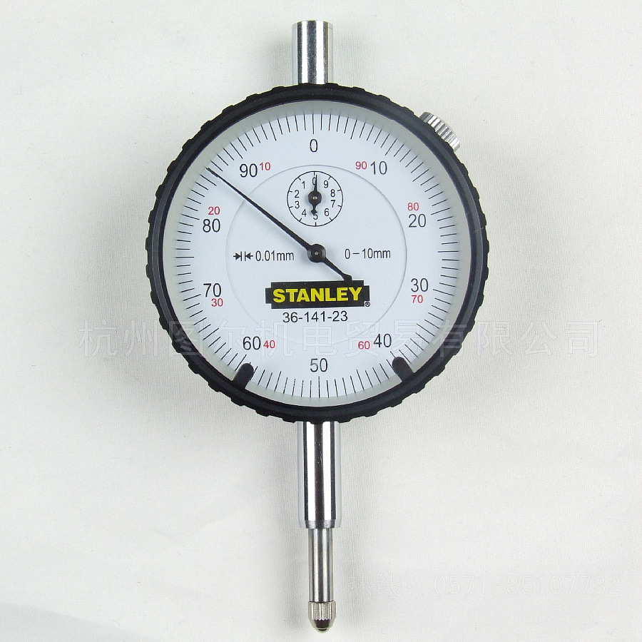 史丹利工具百分表0-10mm防水防震百分表金属外壳36-141-23