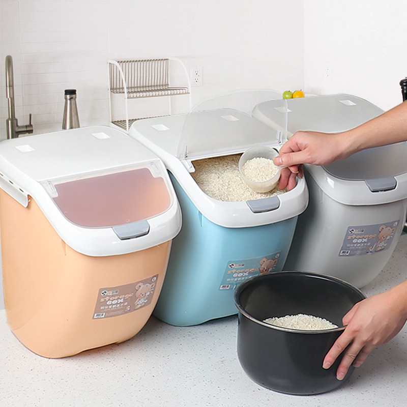 厨房密封米桶塑料防潮收纳30斤大米缸面粉杂粮储米箱15kg大容量