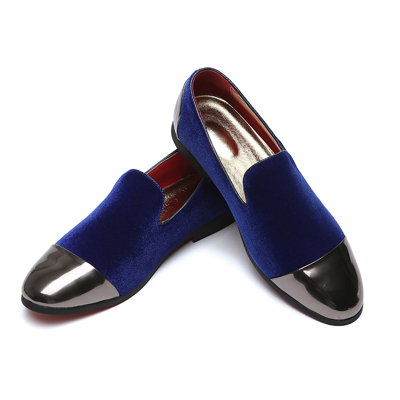 Suede single shoe peas plus size loafers_voghion.com