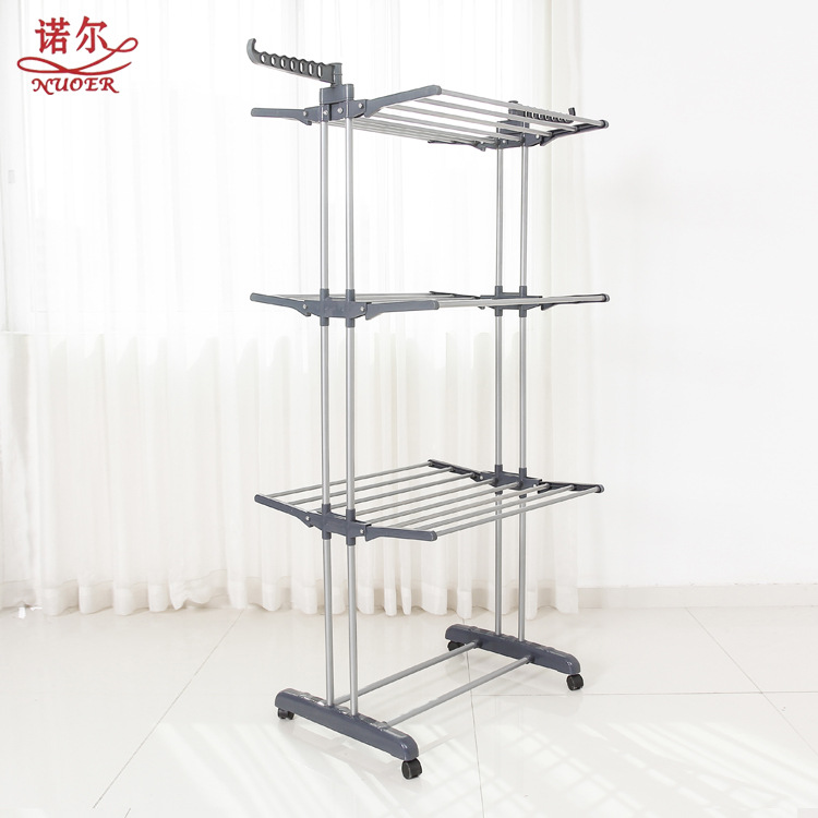 厂家直销批发室内外落地翼型晾衣架三层折叠晒衣架新款晾晒衣架