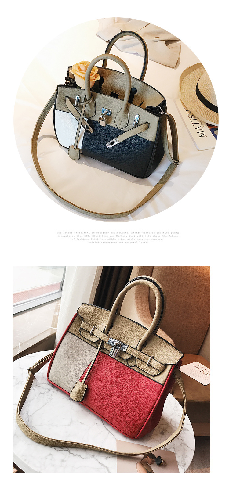 Korean version PUfashion bag (black)NHPB0158-black