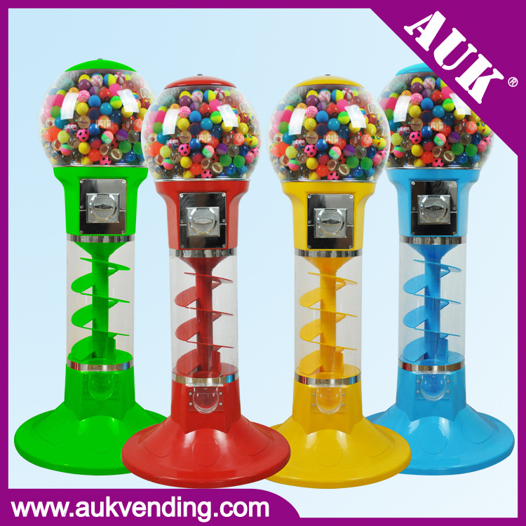 螺旋型圆头扭蛋机，一元投币弹力球机，二元、三元扭蛋机