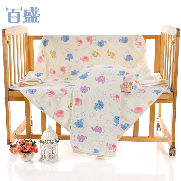 新款纯棉印花柔软保暖婴儿毛巾被厂家批发110*110cm婴童毛巾被