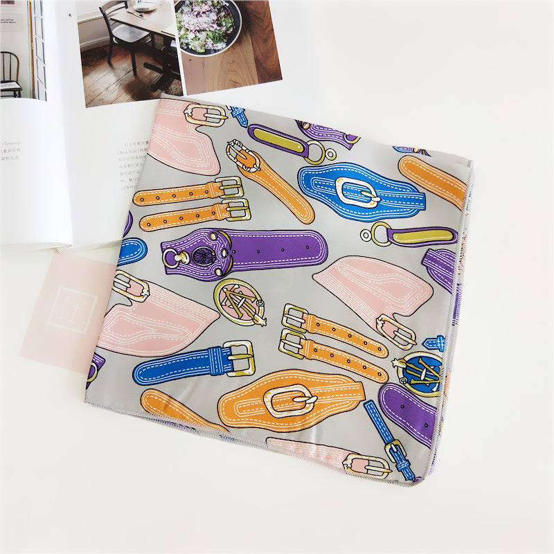 60g Weight Silk Scarf Classification Daily Occasion Satin Material Stripe, Polka Dots, Chains Print Pattern Summer Season Women's Gender Simple Style Style Women's Simple Style Stripe Polka Dots Chains Print Satin Silk Scarf 70