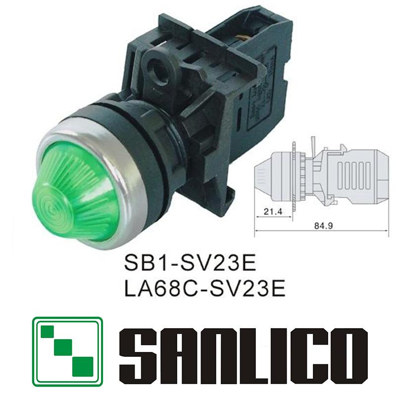 乐清三力塑料按钮配件LED指示灯LA68C SB1 M22-SV23E
