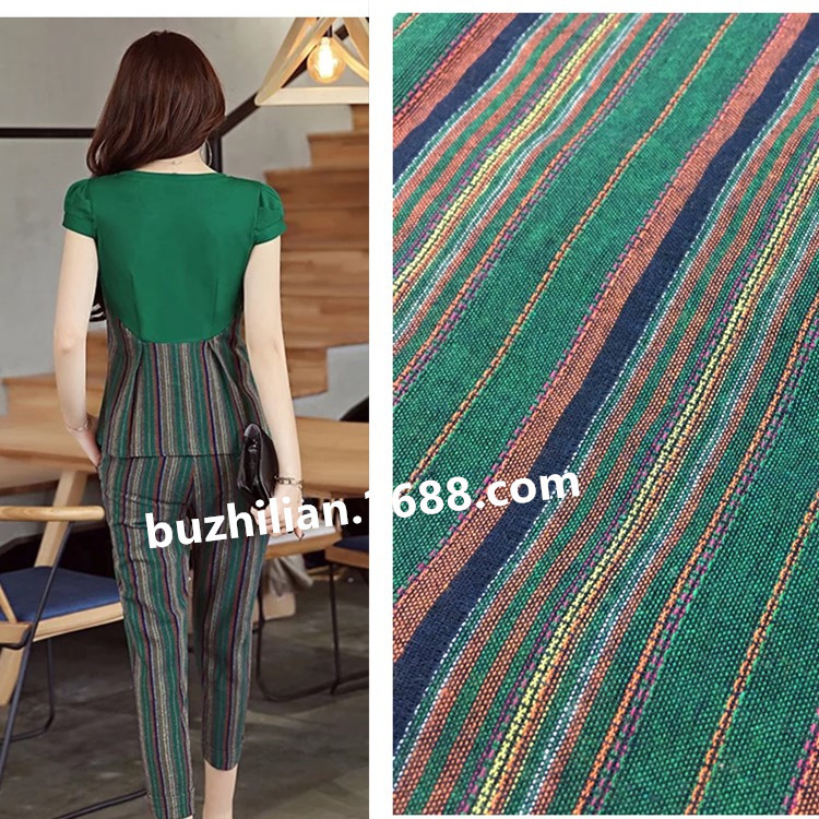 现货供应 涤棉布 彩条布 春夏衬衫衣套装等时装面料 休闲装童装布