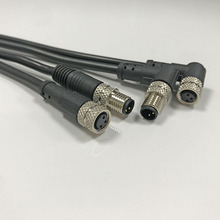 连接器厂家供应M12仿图尔克接头弯直公母传感器插头4P5芯针孔插