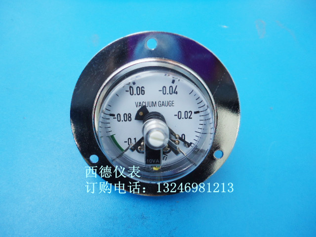 60MM轴向带边(嵌装式)-0.1MPA~0电接点真空负压表 电接点真空表