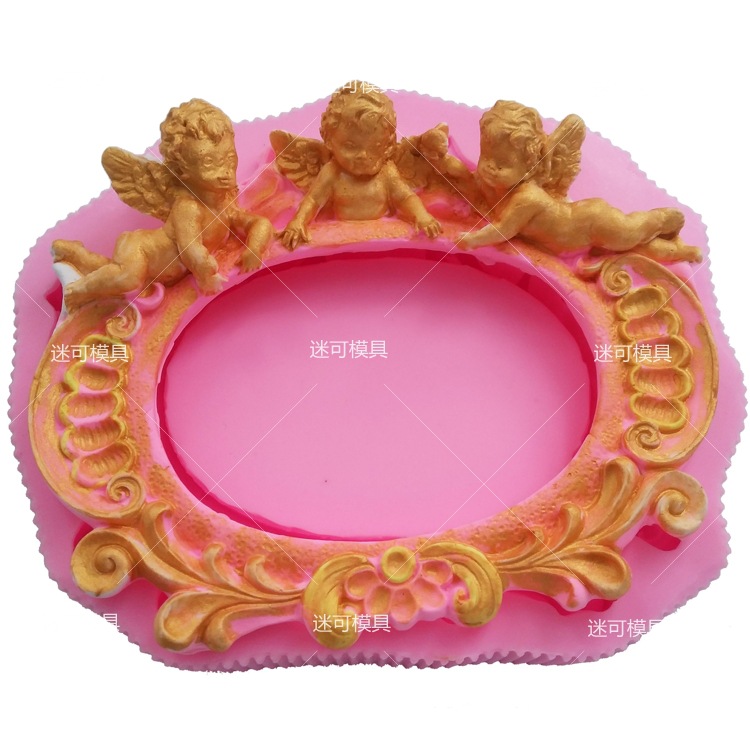 Fondant molde de silicona Ángel marco molde de pastel jabón molde de jabón decoración de la torta herramienta para hornear