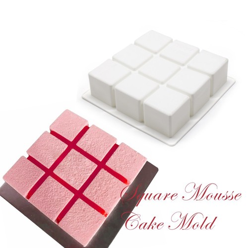 French dessert mold nine-square square mousse cake mold DIY baking mold silicone fondant mold Amazon