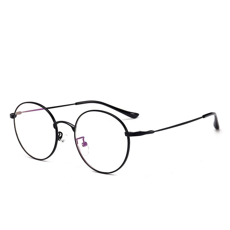 Retro gafas redondas marco de los hombres y de las mujeres de estilo coreano artístico gafas lisas marco de metal puede ser equipado con gafas de miopía MARCO DE MODA 2046 image 4