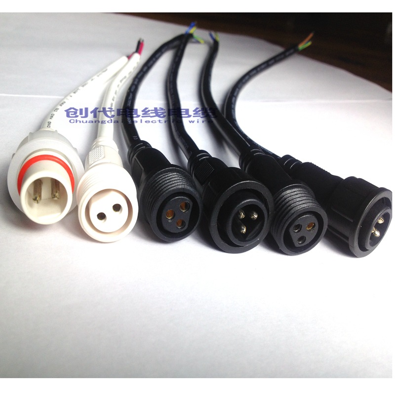 3三芯1防水公母接头线 户外舞台LED灯光用防水插头线