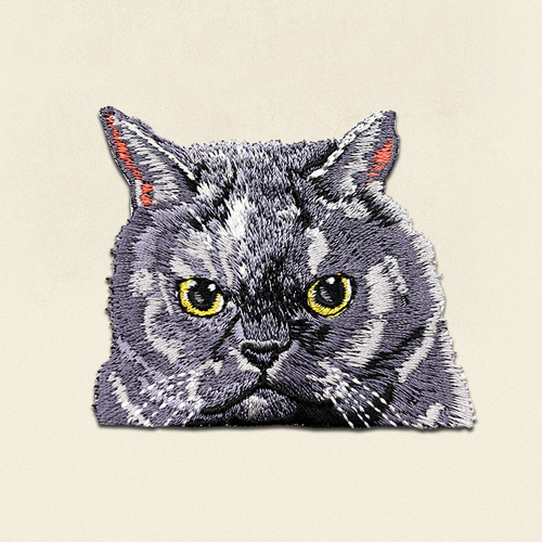 Pocket Cat Embroidered Patch with Adhesive Back, Creative Decorative Animal Sticker, Hole-Repair Backing Peel-and-Stick Patch