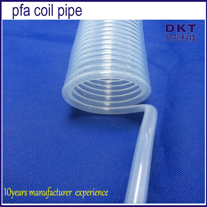 厂家直供丹凯防腐蚀耐高低温透明FEPF46PFAptfe铁氟龙材质弹簧管