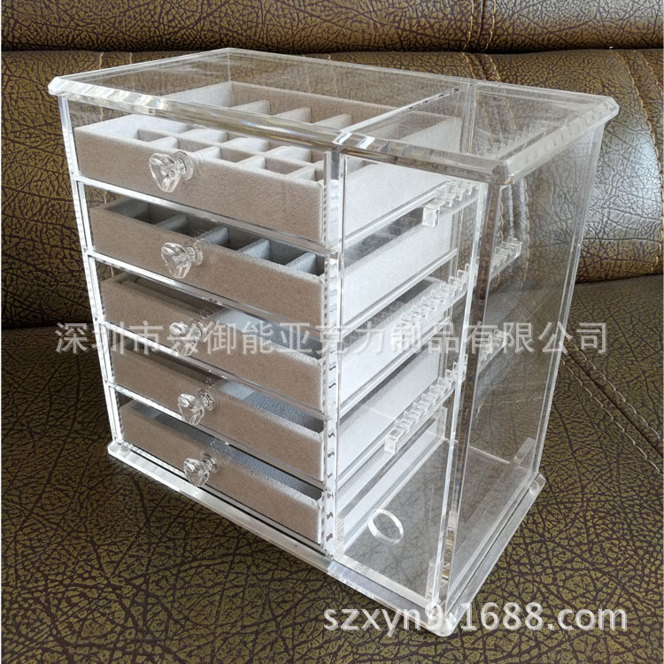 亚克力首饰盒珠宝展示架展示盒 有机玻璃透明收纳盒 亚克力盒子