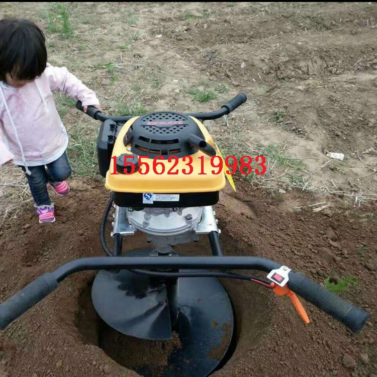 两冲程汽油机植树双人挖坑机 轻便式汽油打孔机价位