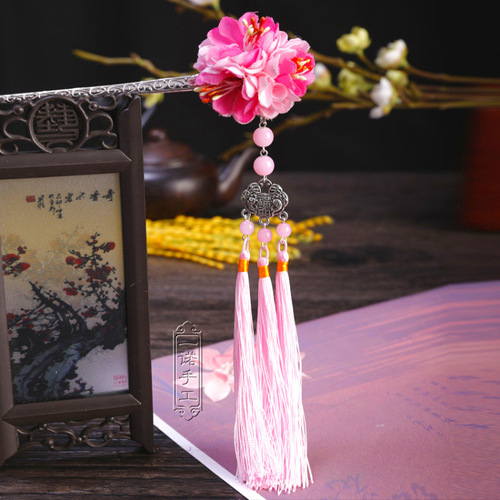 chinese hanfu hair accessory for girls ancient headdress hairpin, silk flower hairpin, tassel and Buyou ancient Chinese Hanfu costume cos hair accessories