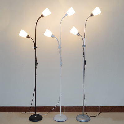 客厅落地灯 现代简约双胞胎LED遥控调光卧室床头书房双头立式台灯|ms