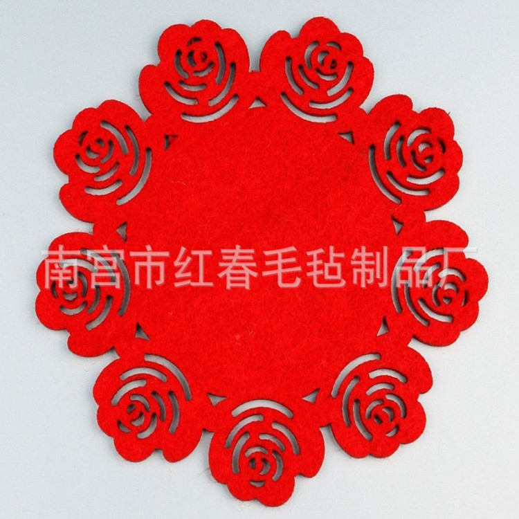 新款时尚毛毡餐垫 创意可爱动物彩色毛毡 厂家批发毛毡隔热垫