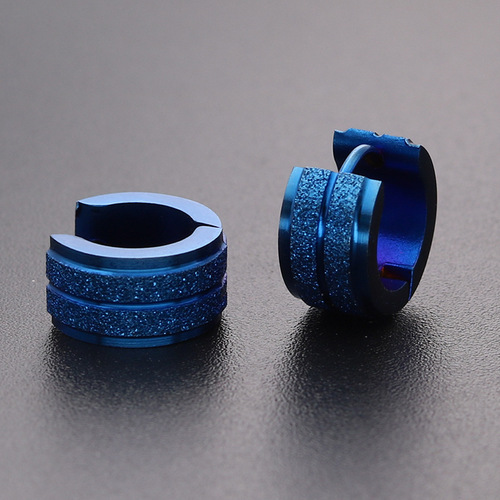  Best-Selling Minimalist Personal Titanium Steel Stainless Steel Double Sanding Men's Earrings Cross-Border Wholesale
