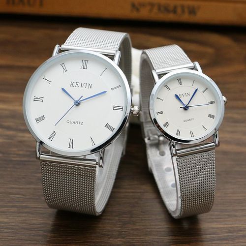 Japanese and Korean Roman scale mesh belt retro couple watches trendy men's and women's fashion trend watches steel belt quartz watch
