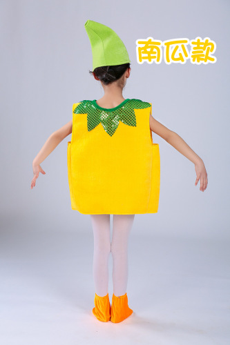Halloween pumpkin costume fruit costume children's kindergarten performance costume environmental protection costume fashion show performance costume