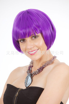 Nuevos eventos festivos espectáculo props de baile de maquillaje peluca púrpura cosplay