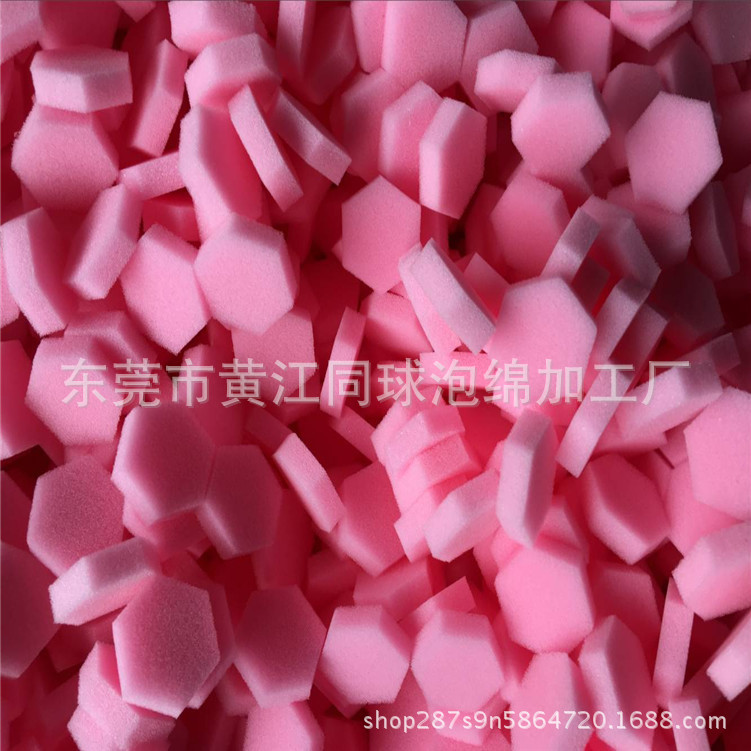 厂家直销 美甲工具9MM海绵章 六角印花绵 指甲油渐变泡棉擦