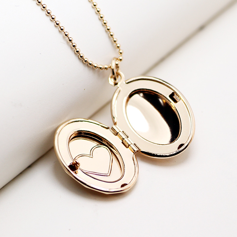 Casual, Daily Occasion Copper Material Copper 18K Gold Plated Rose Gold Plated White Gold Plated Plating Oval Heart Shape Locket Necklace