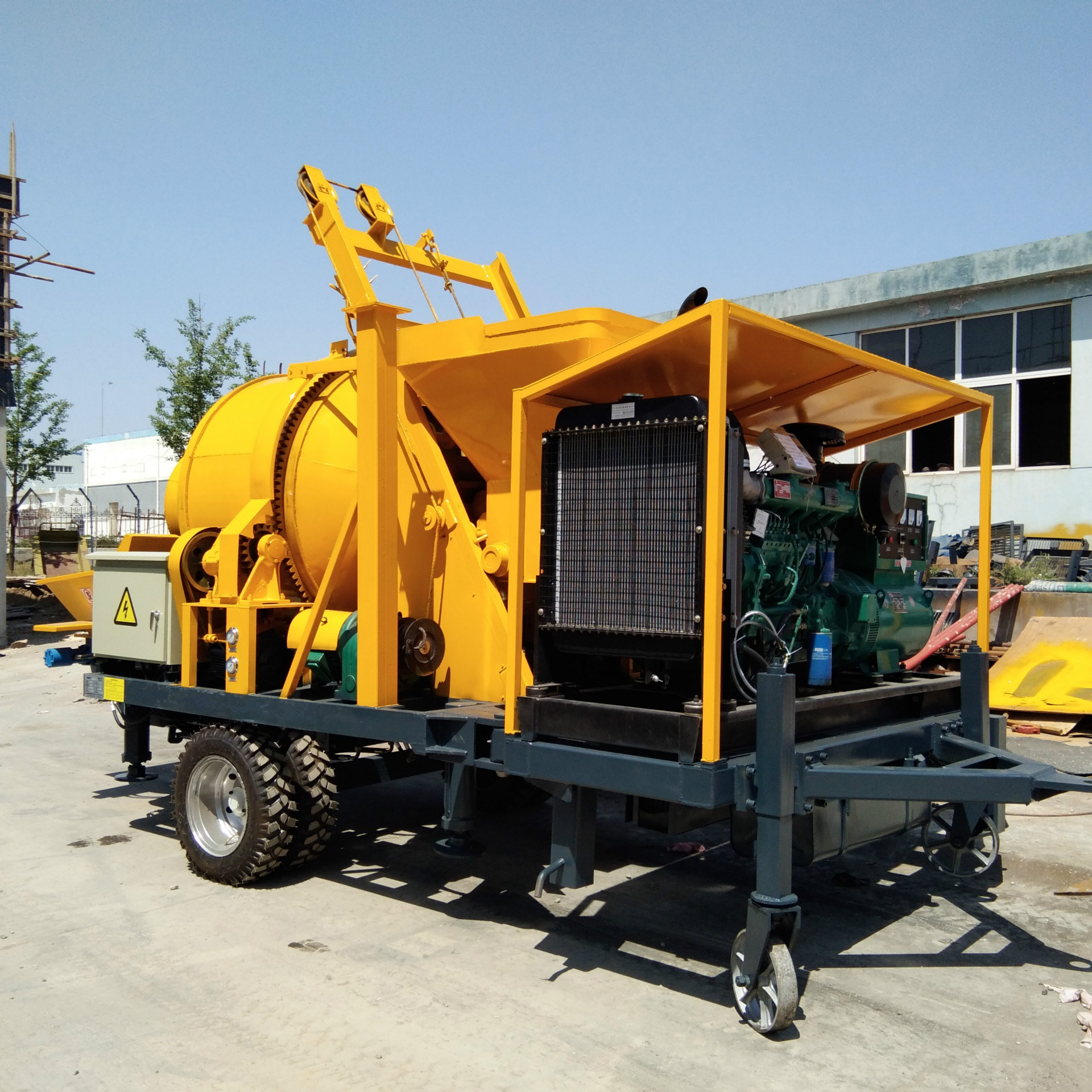 油电两用搅拌泵机 混凝土搅拌输送一体机配发电机组 柴电两用泵机