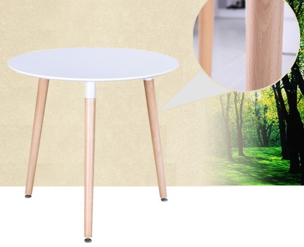 伊姆斯時尚圓桌實木餐桌椅組合咖啡桌洽談桌休閑長方桌